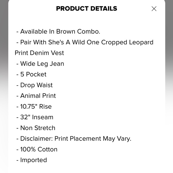 She’s A Wild One Leopard Print Wide Leg Jeans - Picture 4 of 4